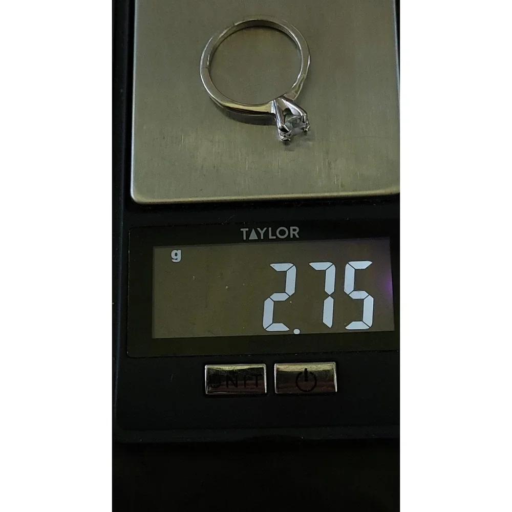 Vintage AVON Sterling Silver Clear Spinel CZ Solitaire Ring Size 7.5 2.75g